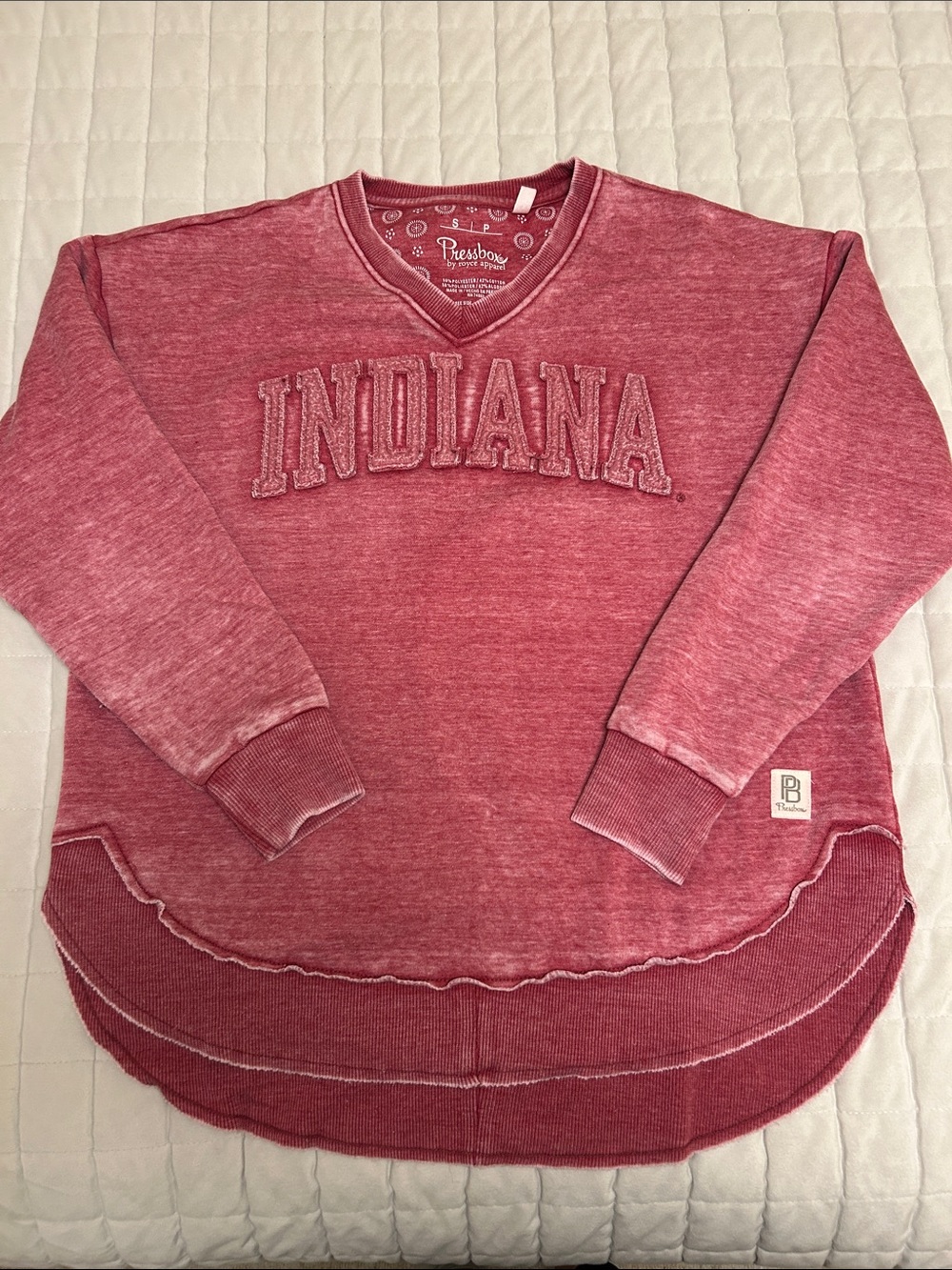 Pressbox Indiana University Women's Vintage Wash Sweatshirt Red Sz Small Used